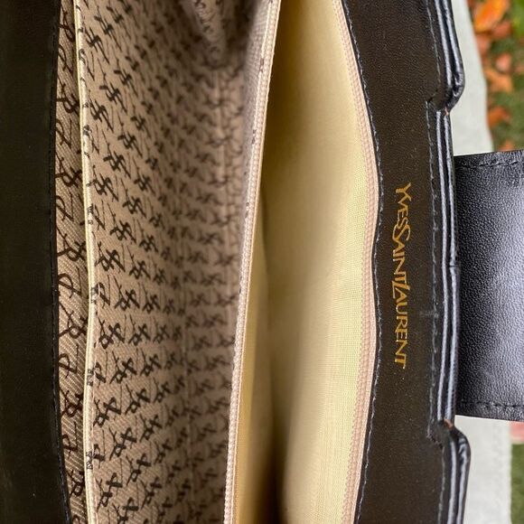 Yves Saint Laurant (YSL) Black Leather Clutch w/COA. EUC! - Picture 15 of 16